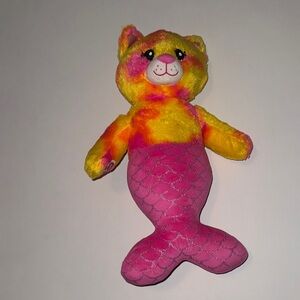 Build-a-bear Colorful Tie-Dye Cat-Mermaid Plush - Pink Tail